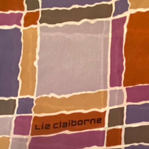 Vintage Liz Claibourne Soft Squares Scarf - Picture 2 of 5